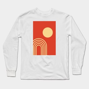 Mid Century Geometric Art Long Sleeve T-Shirt